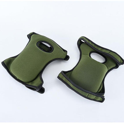 Waterproof Garden Knee Pads High Density EVA Foam Cushion for Weeding & Cleaning Adjustable Neoprene Straps Dark Green 1 Pair.