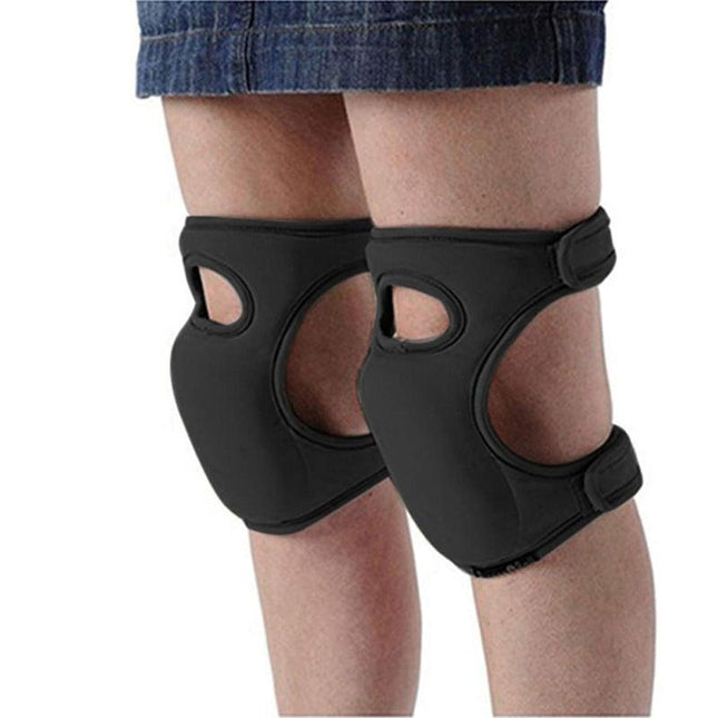 Waterproof Garden Knee Pads High Density EVA Foam Cushion for Weeding & Cleaning Adjustable Neoprene Straps Dark Black 1 Pair.