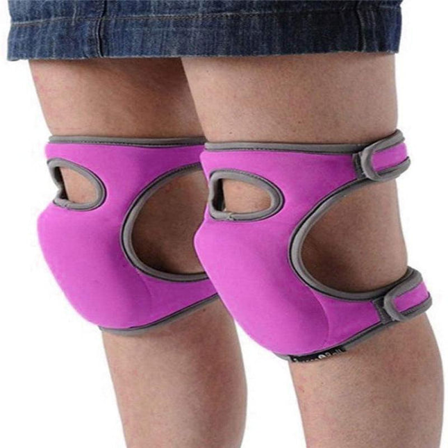 Waterproof Garden Knee Pads High Density EVA Foam Cushion for Weeding & Cleaning Adjustable Neoprene Straps Dark Purple 1 Pair.