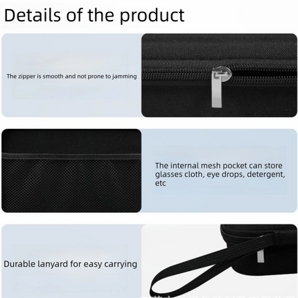 Portable 7-Slot Sunglasses Organiser Case Hard Shell EVA Storage Box Large Capacity Display Holder for Travel Black.