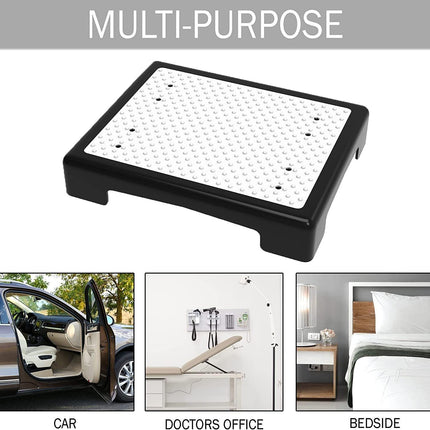 Portable Outdoor Half Step Stool Non-Slip Mobility Aid Compact Platform 43x33cm for Elderly Home Car & Bath Use Black.