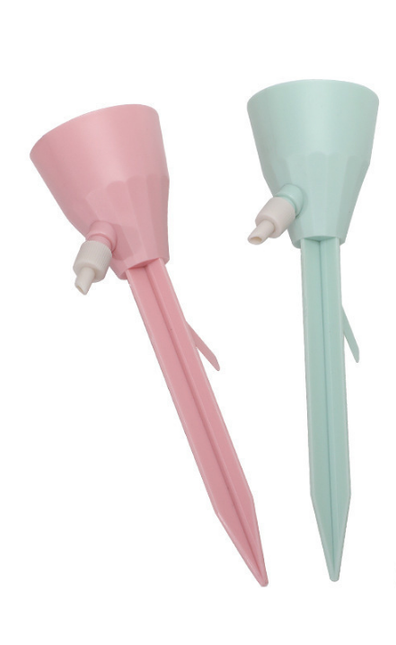 2 PCS Automatic Self-Watering Plant Spikes Adjustable Drip Irrigation System for Indoor Outdoor Garden Pots Holiday Care Green and Pink.