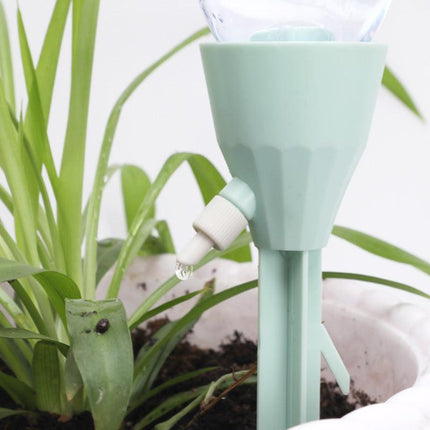 2 PCS Automatic Self-Watering Plant Spikes Adjustable Drip Irrigation System for Indoor Outdoor Garden Pots Holiday Care Green and White.
