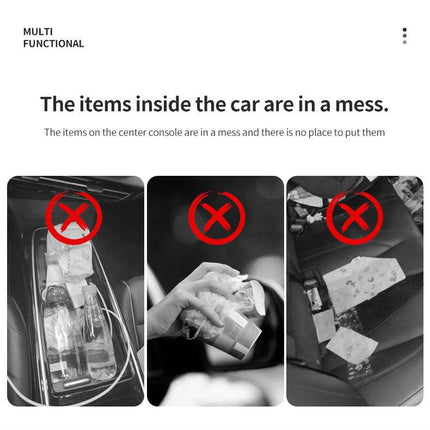 Car Trash Can Hanging Rubbish Bin with Lid Waterproof Leather Vehicle Organiser Storage Box for Door Seat Back Console Black.
