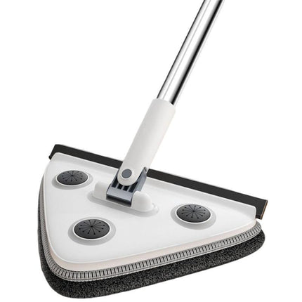 Large 35cm Triangle Cleaning Mop with Extra Long 188cm Reinforced Handle Window Squeegee & 2 Microfibre Pads for High Ceilings.