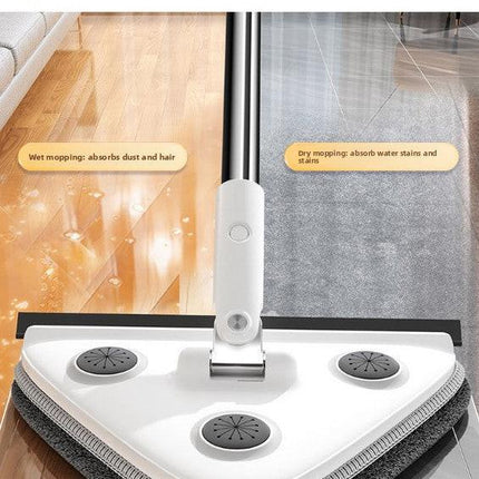 Large 35cm Triangle Cleaning Mop with Extra Long 188cm Reinforced Handle Window Squeegee & 2 Microfibre Pads for High Ceilings.
