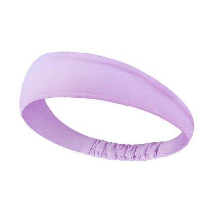 2 Pack Sports Headband with Silicone Sweat Guide Non-Slip Moisture Wicking Hair Band for Running Yoga Gym Fitness Quick Dry Breathable (Black & Purple).