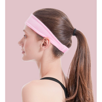 2 Pack Sports Headband with Silicone Sweat Guide Non-Slip Moisture Wicking Hair Band for Running Yoga Gym Fitness Quick Dry Breathable (Black & Purple).