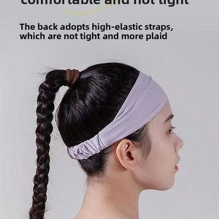 2 Pack Sports Headband with Silicone Sweat Guide Non-Slip Moisture Wicking Hair Band for Running Yoga Gym Fitness Quick Dry Breathable (Black & Purple).