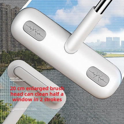 2-in-1 Window Fly Screen Cleaner Brush with Extendable 82cm Stainless Steel Handle Multifunctional Mesh Cleaning Tool for Wet and Dry Use on Glass and Carpets.