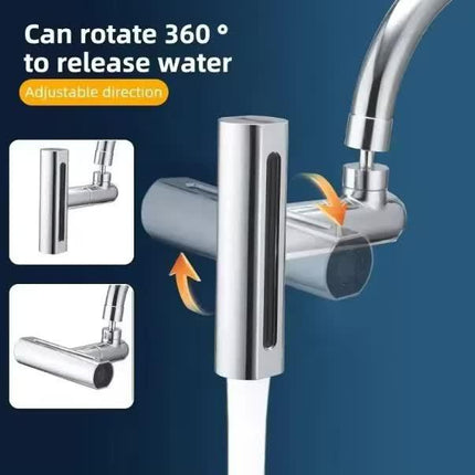 Waterfall Kitchen Tap Extender 4 Spray Modes 360 Swivel Faucet Aerator Flying Rain Nozzle High Pressure Sink Attachment Universal Fit Chrome Finish.