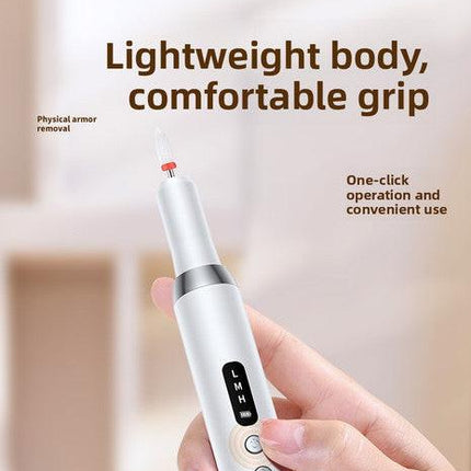 Electric Nail Drill Machine Cordless Portable E-File Kit with Charging Base LED Display 3 Speeds 15000RPM for Gel Polish Acrylic Removal Manicure Pedicure Home Khaki.
