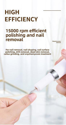 Electric Nail Drill Kit Cordless Portable E-File with Charging Base & LED Display White Gift Set Includes 30 Sanding Bands Nail File Pouch for Gel Acrylic Removal.