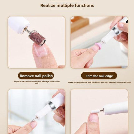 Electric Nail Drill Kit Cordless Portable E-File with Charging Base & LED Display White Gift Set Includes 30 Sanding Bands Nail File Pouch for Gel Acrylic Removal.