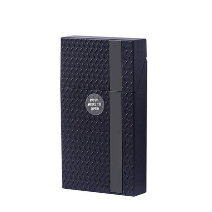 2 Pack Slim Cigarette Case Hard Shell Holder for 40 Cigarettes Durable ABS Plastic Crush Proof Box with Spring Clip Moisture Resistant Pocket Container Black and Silver.