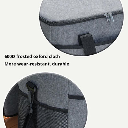 Large 35L Insulated Cooler Bag Soft Sided Leakproof Thermal Tote for Camping Beach Picnic BBQ Heavy Duty Grocery Carrier Grey.