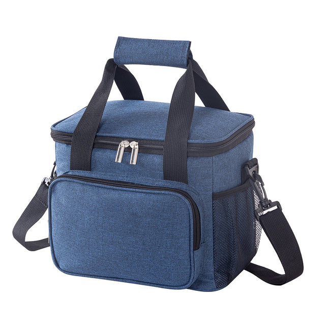 Small Insulated Lunch Bag 10L Cooler Tote Box with Shoulder Strap Leakproof Thermal Meal Prep Carrier for Work School Picnic Navy Blue.
