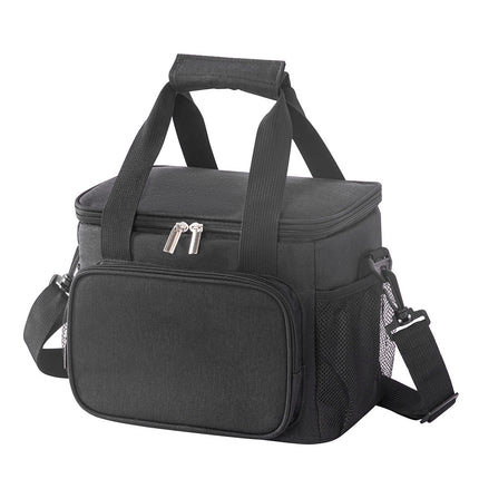 Small Insulated Lunch Bag 10L Cooler Tote Box with Shoulder Strap Leakproof Thermal Meal Prep Carrier for Work School Picnic Black.