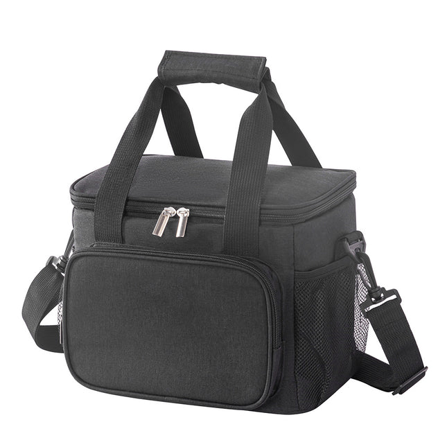 Small Insulated Lunch Bag 10L Cooler Tote Box with Shoulder Strap Leakproof Thermal Meal Prep Carrier for Work School Picnic Black.