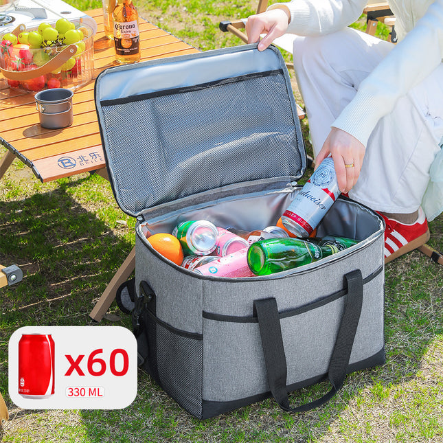 Small Insulated Lunch Bag 10L Cooler Tote Box with Shoulder Strap Leakproof Thermal Meal Prep Carrier for Work School Picnic Black.