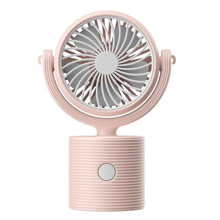 Portable Turbo Fan 3-in-1 Mini Handheld Desk Fan Rechargeable Personal Cooling Device with Neck Lanyard 180 Degree Adjustable Head Quiet Wind Pink.