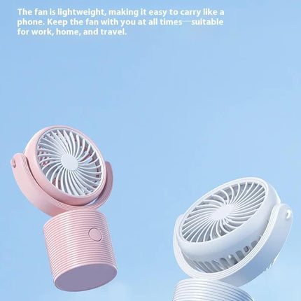 Portable Turbo Fan 3-in-1 Mini Handheld Desk Fan Rechargeable Personal Cooling Device with Neck Lanyard 180 Degree Adjustable Head Quiet Wind White.
