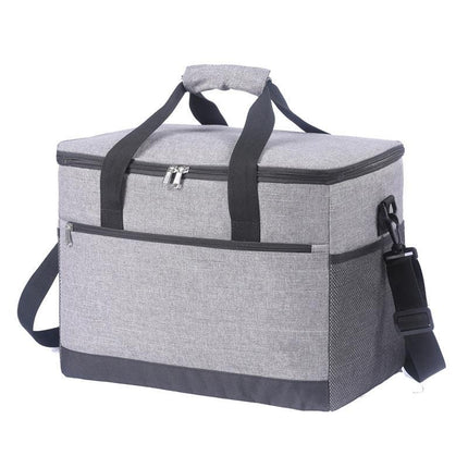 Large 18L Insulated Cooler Bag - Leakproof Thermal Lunch Tote with Shoulder Strap - Heavy Duty Grey Picnic Box for Beach, Camping & Work.