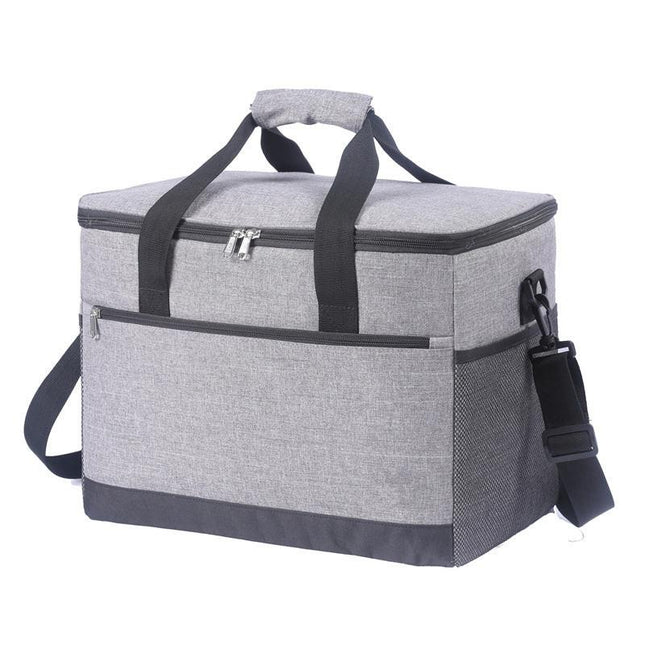 Large 18L Insulated Cooler Bag - Leakproof Thermal Lunch Tote with Shoulder Strap - Heavy Duty Grey Picnic Box for Beach, Camping & Work.