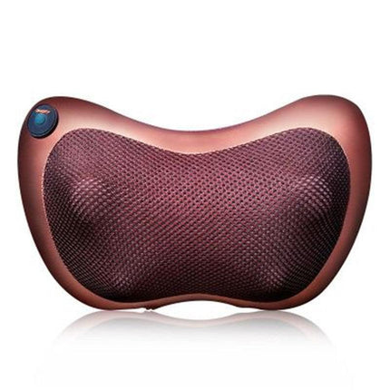 Electric Shiatsu Massage Pillow with Heat - Deep Kneading Neck & Back Massager - Portable Car & Home Cushion for Muscle Relief - Brown.