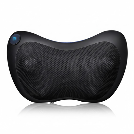 Electric Shiatsu Massage Pillow with Heat - Deep Kneading Neck & Back Massager - Portable Car & Home Cushion for Muscle Relief - Black.