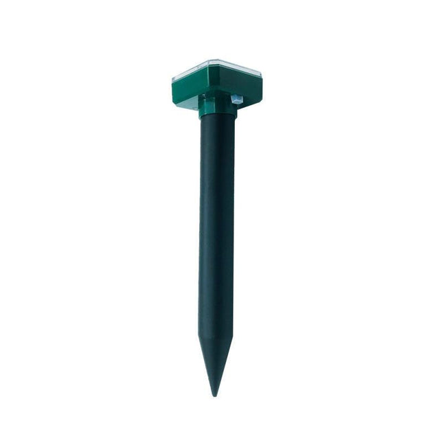 Solar-Powered Sonic Snake and Rodent Repeller Ground Stake - Outdoor Waterproof Ground Vibration Pest Deterrent Device - Ultrasonic Control for Moles, Voles, and House Mice - Garden Lawn Protection - Green Square Top Model.