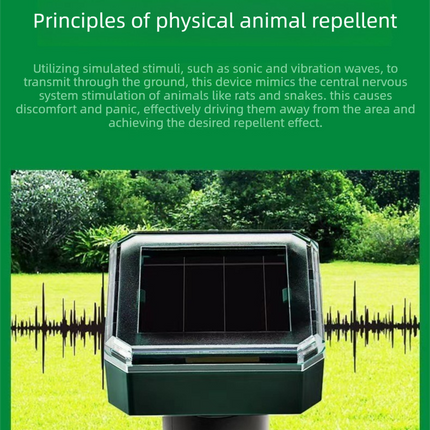 3PCS Solar Sonic Snake & Rodent Repeller Stakes - Mixed Set (Square, Round & Octagonal) - Outdoor Waterproof Ground Vibration Pest Control for Garden & Lawn - Green.