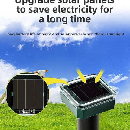 3PCS Solar Sonic Snake & Rodent Repeller Stakes - Mixed Set (Square, Round & Octagonal) - Outdoor Waterproof Ground Vibration Pest Control for Garden & Lawn - Green.