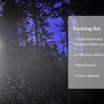 2-in-1 Rechargeable Mosquito Zapper & Camping Lantern - 2000V Electric Insect Killer with Smart Digital Display - 2000mAh Battery Portable Bug Trap for Outdoor Tent Patio & Home - IPX5 Waterproof - Black.
