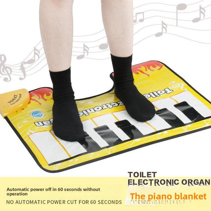 Yellow Electronic Toilet Piano Mat - Funny Musical Floor Keyboard for Bathroom Entertainment - Novelty Gag Gift & Potty Training Toy - Waterproof & Non-Slip - Fits Standard Toilets.