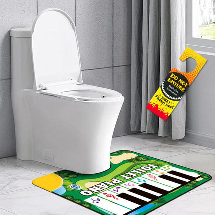 Green Electronic Toilet Piano Mat - Musical Potty Keyboard with Golf Theme - Funny Novelty Gag Gift for Kids & Adults - Waterproof & Non-Slip - Fits Standard Toilets.