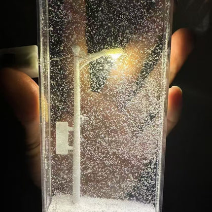 DIY Snowy Street Lamp Night Light Kit - Liquid Glitter Floating Snow Globe Effect - LED Acrylic Desk Display - Creative Handcraft Gift for Bedroom & Home Decor - Battery Operated 15.5cm.
