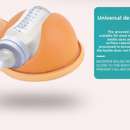 Hands-Free Baby Bottle Holder - Shoulder Mounted Feeding Aid for Parents - Anti-Slip & Adjustable Design - Fits Most Standard Bottles - Orange.
