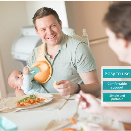 Hands-Free Baby Bottle Holder - Shoulder Mounted Feeding Aid for Parents - Anti-Slip & Adjustable Design - Fits Most Standard Bottles - Orange.