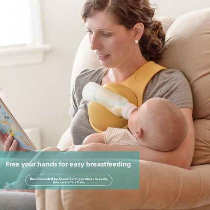 Hands-Free Baby Bottle Holder - Shoulder Mounted Feeding Aid for Parents - Anti-Slip & Adjustable Design - Fits Most Standard Bottles - Orange.