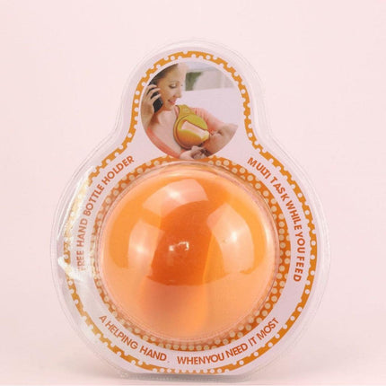 Hands-Free Baby Bottle Holder - Shoulder Mounted Feeding Aid for Parents - Anti-Slip & Adjustable Design - Fits Most Standard Bottles - Orange.