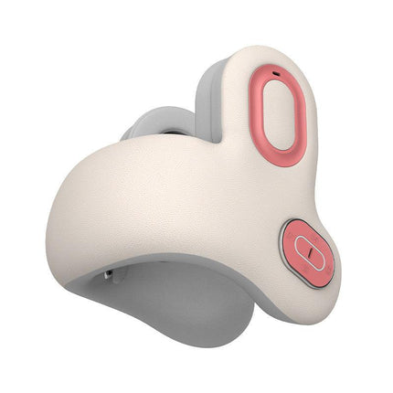 Smart 4-in-1 Travel Neck Pillow with ANC Headphones - Heated Vibration Massage & Bluetooth Audio - Memory Foam Support for Planes & Home - Beige.