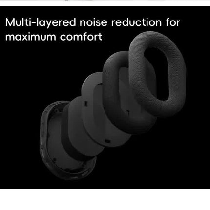 Smart 4-in-1 Travel Neck Pillow with ANC Headphones - Heated Vibration Massage & Bluetooth Audio - Memory Foam Support for Planes & Home - Beige.