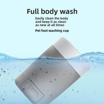 Portable Dog Paw Washer Cup - 360 Degree Muddy Foot Cleaner with Soft Bristles - Gentle Grooming Tool for Cats & Small to Medium Dogs - Orange.