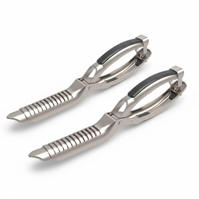 2 PCS Heavy Duty Rib Skin Remover Pliers - Silver Skin Membrane Peeler for BBQ Pork & Beef - Durable Alloy Kitchen Tool for Smoker & Grill - 18cm.