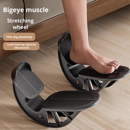 2 PCS Foot Rocker Calf Stretcher - Ankle & Lower Leg Stretching Board for Plantar Fasciitis & Achilles Relief - Anti-Slip Balance Wedge for Home & Office - Heavy Duty Black.