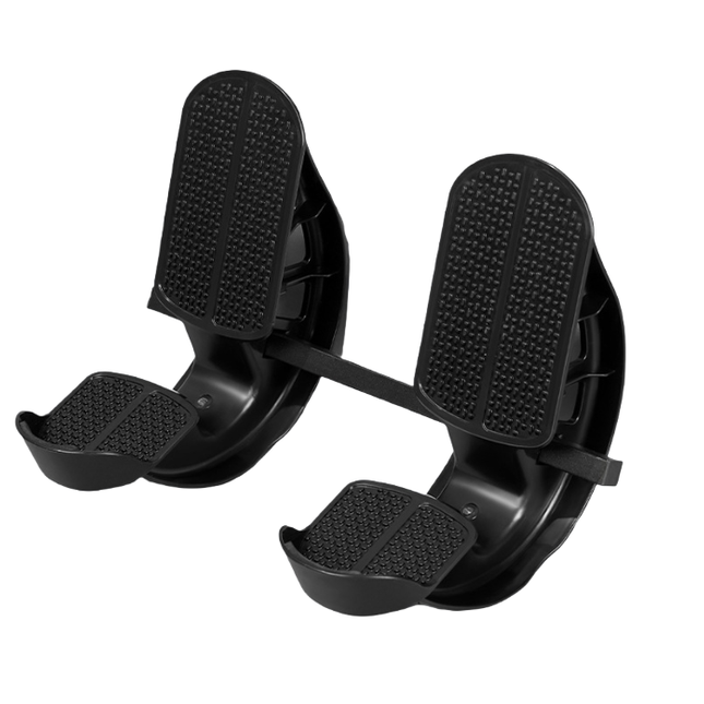 2 PCS Dual Foot Rocker with Connecting Bar - Calf & Ankle Stretcher System for Plantar Fasciitis Relief - Linked Incline Board with Stabiliser Axis - Heavy Duty Black