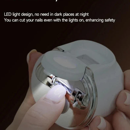 2-in-1 Electric Nail Clipper with Magnifying Glass & LED Light - Automatic Nail Trimmer & Polisher for Babies, Seniors & Adults - Safe USB Rechargeable Manicure Tool with Debris Storage - White.
