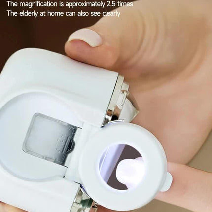 2-in-1 Electric Nail Clipper with Magnifying Glass & LED Light - Automatic Nail Trimmer & Polisher for Babies, Seniors & Adults - Safe USB Rechargeable Manicure Tool with Debris Storage - Blue.