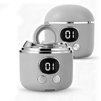 2-in-1 Electric Nail Clipper with Magnifying Glass & LED Light - Automatic Nail Trimmer & Polisher for Babies, Seniors & Adults - Safe USB Rechargeable Manicure Tool with Debris Storage - Grey.